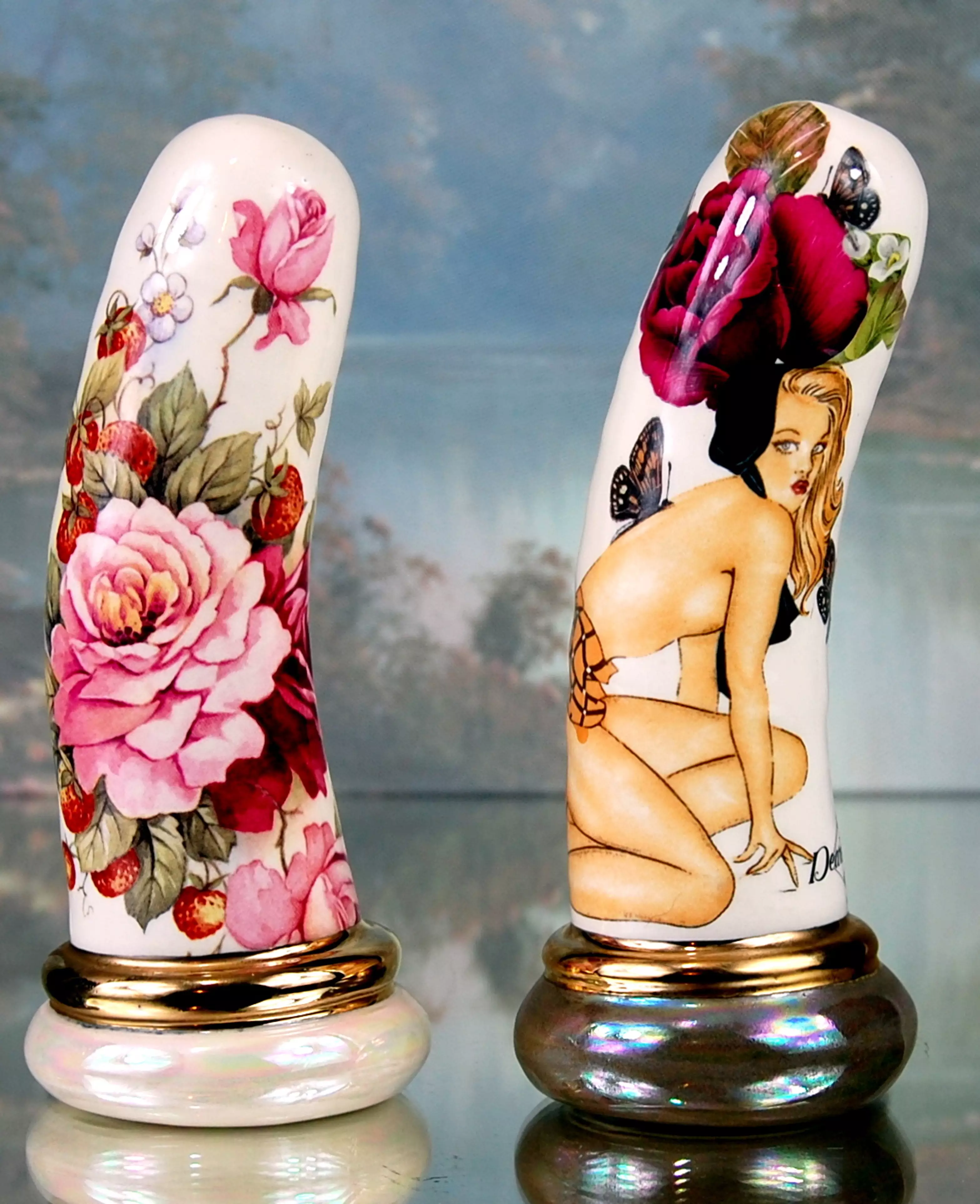 The ornate hand-painted designs are created and sold by Brighton erotic boutique, She Said (