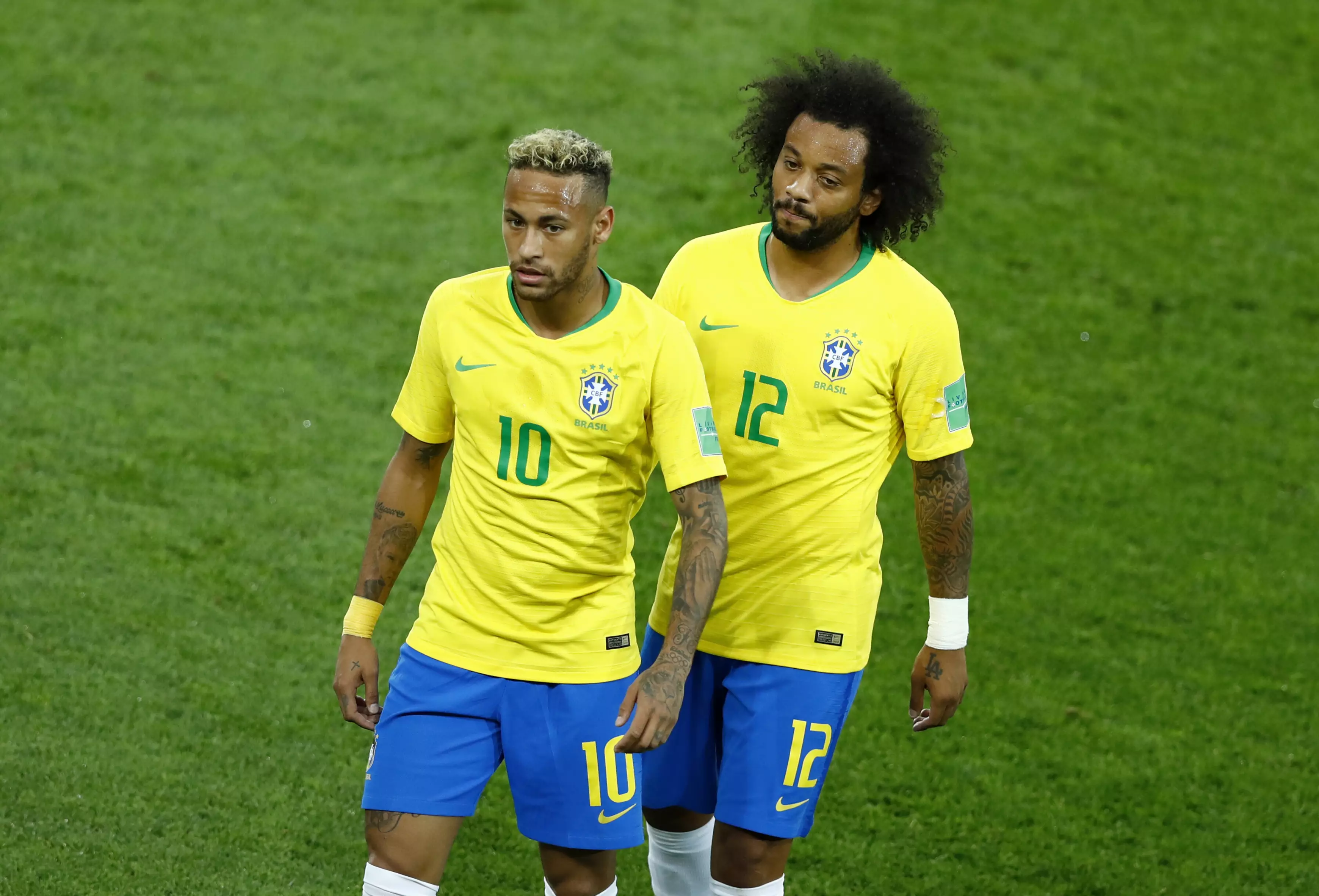 Marcelo in action for Brazil. Image: PA