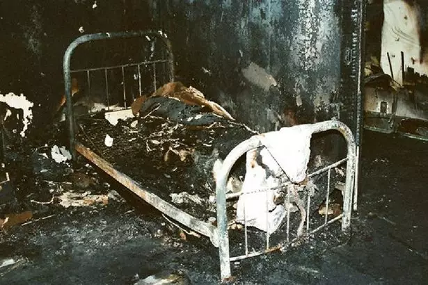 Inside the home of Willingham following the blaze.