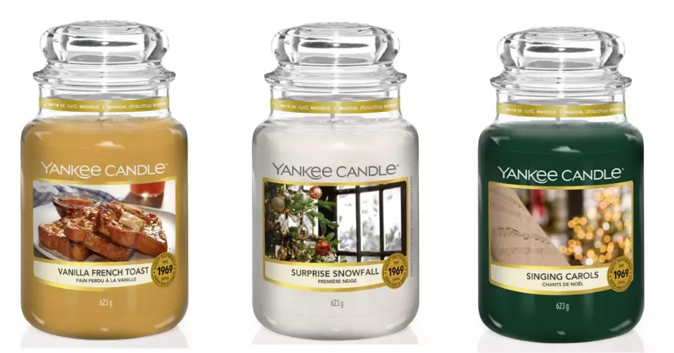 Yankee Candles' Christmas range is priced at: Small Jar (£8.99), Medium Jar (£19.99) and Large Jar (£23.99) (
