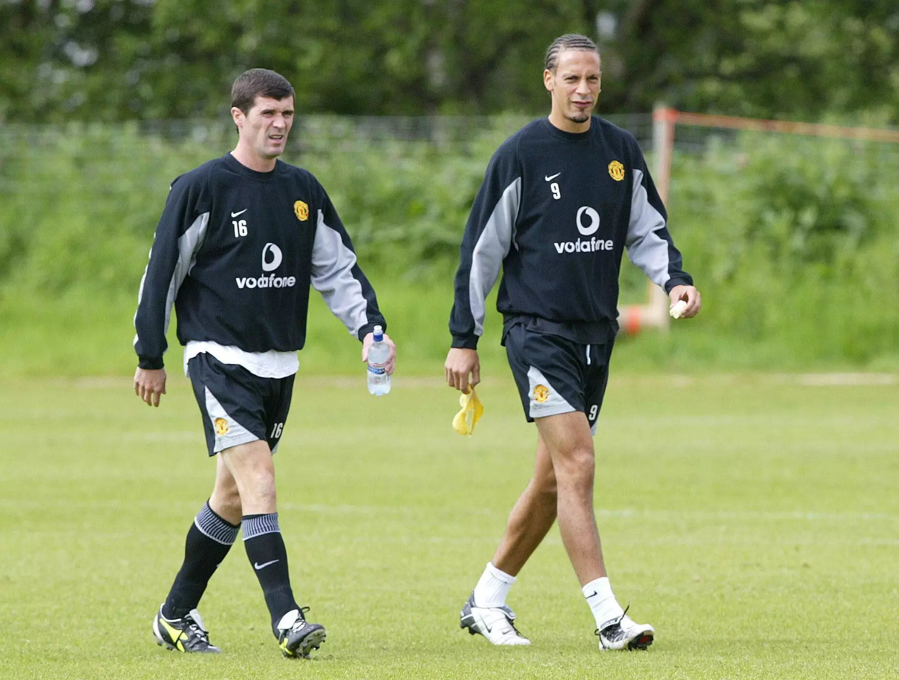 Keane and Ferdinand training. Image: PA
