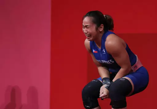 Diaz broke down after winning her country's first ever gold medal.