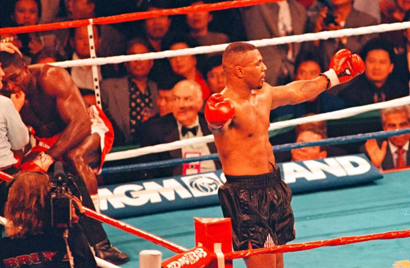 Tyson after defeating Frank Bruno in 1996. (Image