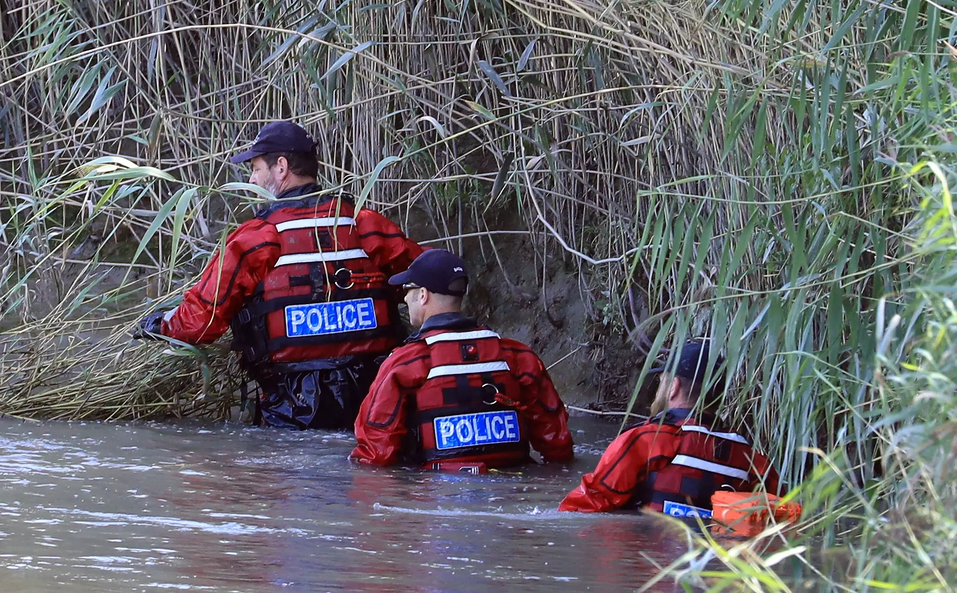 Police search the River Stour.