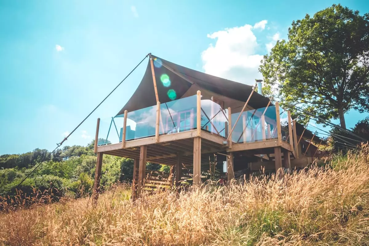 You can stay in a safari tent near Glastonbury (