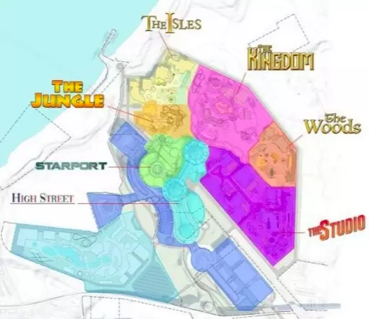 There will be six of lands and a shopping district to explore (