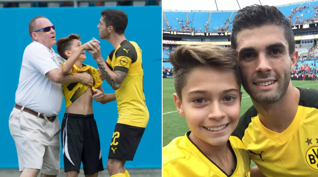 Christian Pulisic Stops Post-Match Interview After Noticing Kid Being Dragged Away From Security 