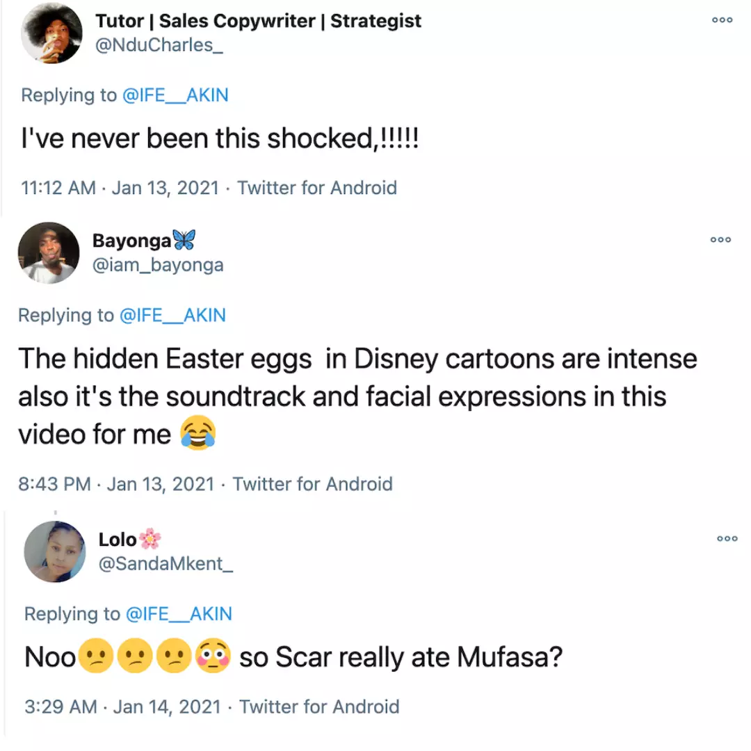 Twitter users reacted to the Lion King conspiracy theory (