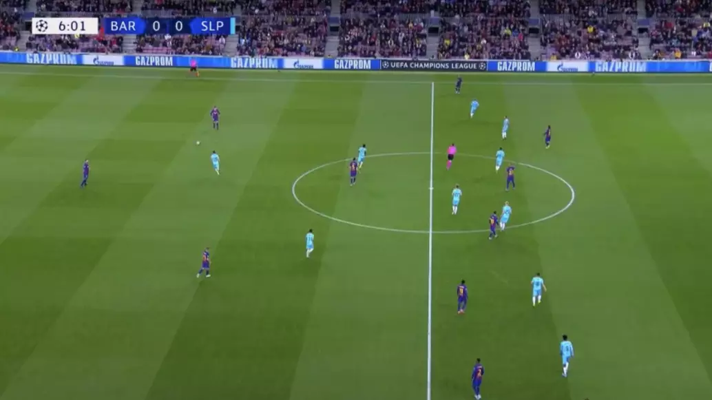 Barcelona Were Playing Ultra Attacking 1-2-1-6 Formation Against Slavia Prague 