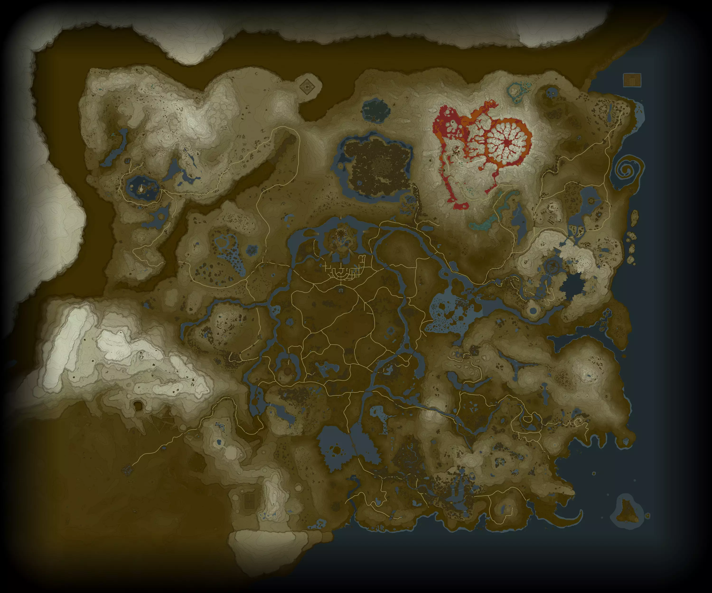Breath of the Wild's map, free of markers /