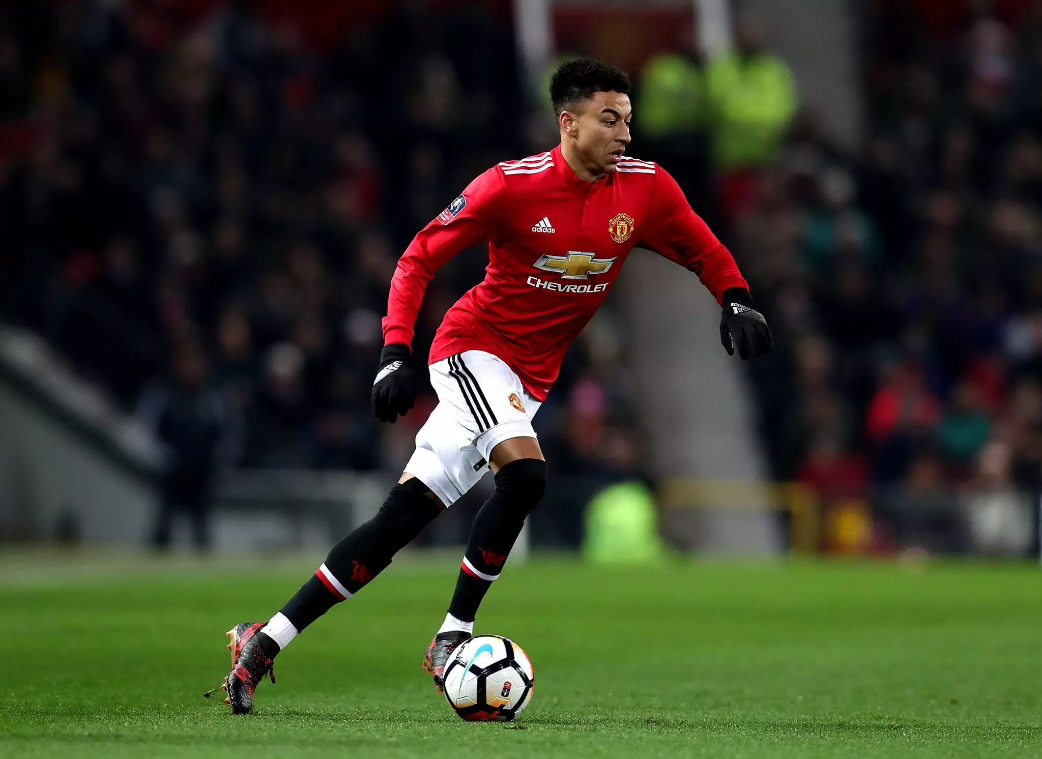 Lingard in action for United. Image: PA
