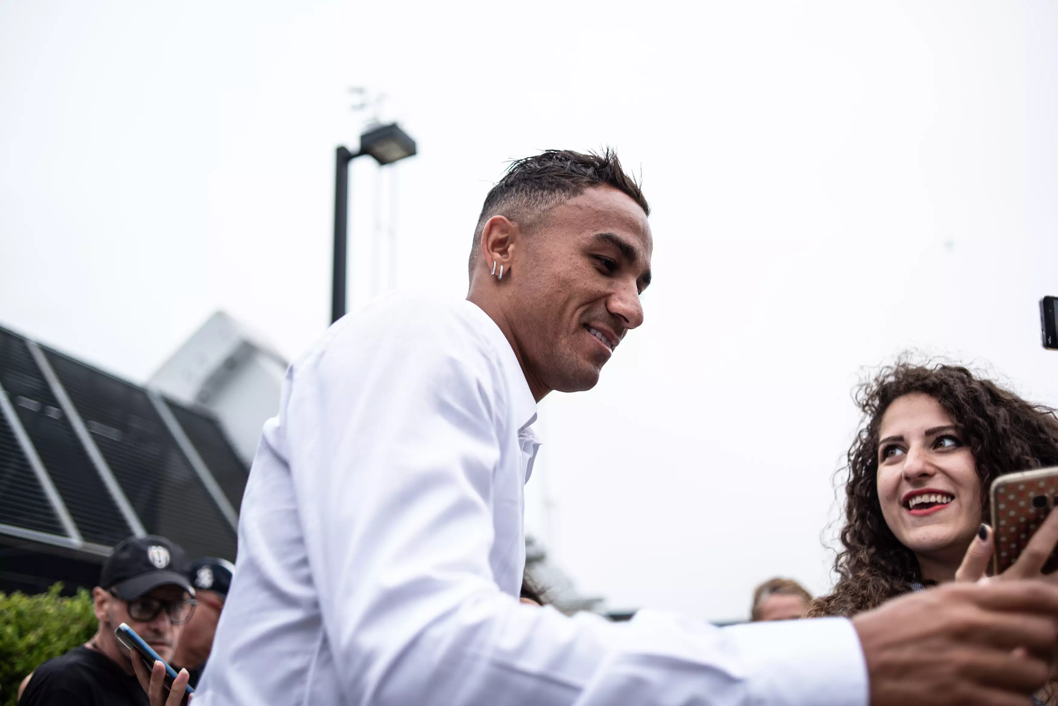 Danilo greeted by fans at Juventus. Image: PA Images