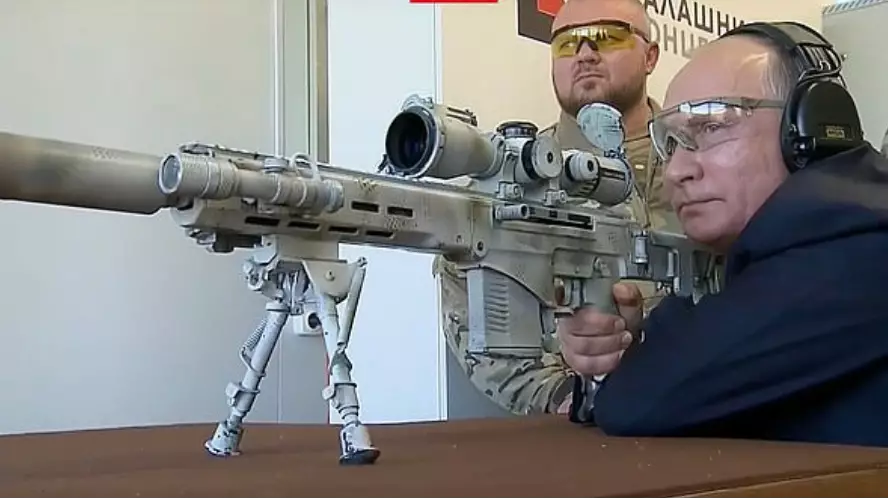 Vladimir Putin Achieves Three Successful 'Kill Shots' As He Uses Sniper Rifle