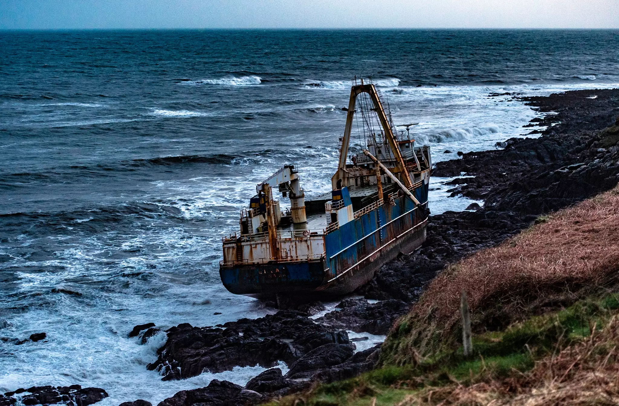 The abandoned ship washed up on the Irish coast on Sunday morning (February 16).