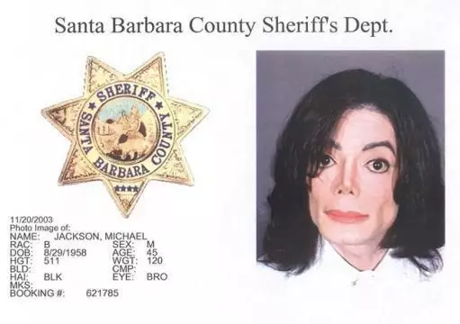 Michael Jackson was booked on 20 November 2003 on child molestation charges.