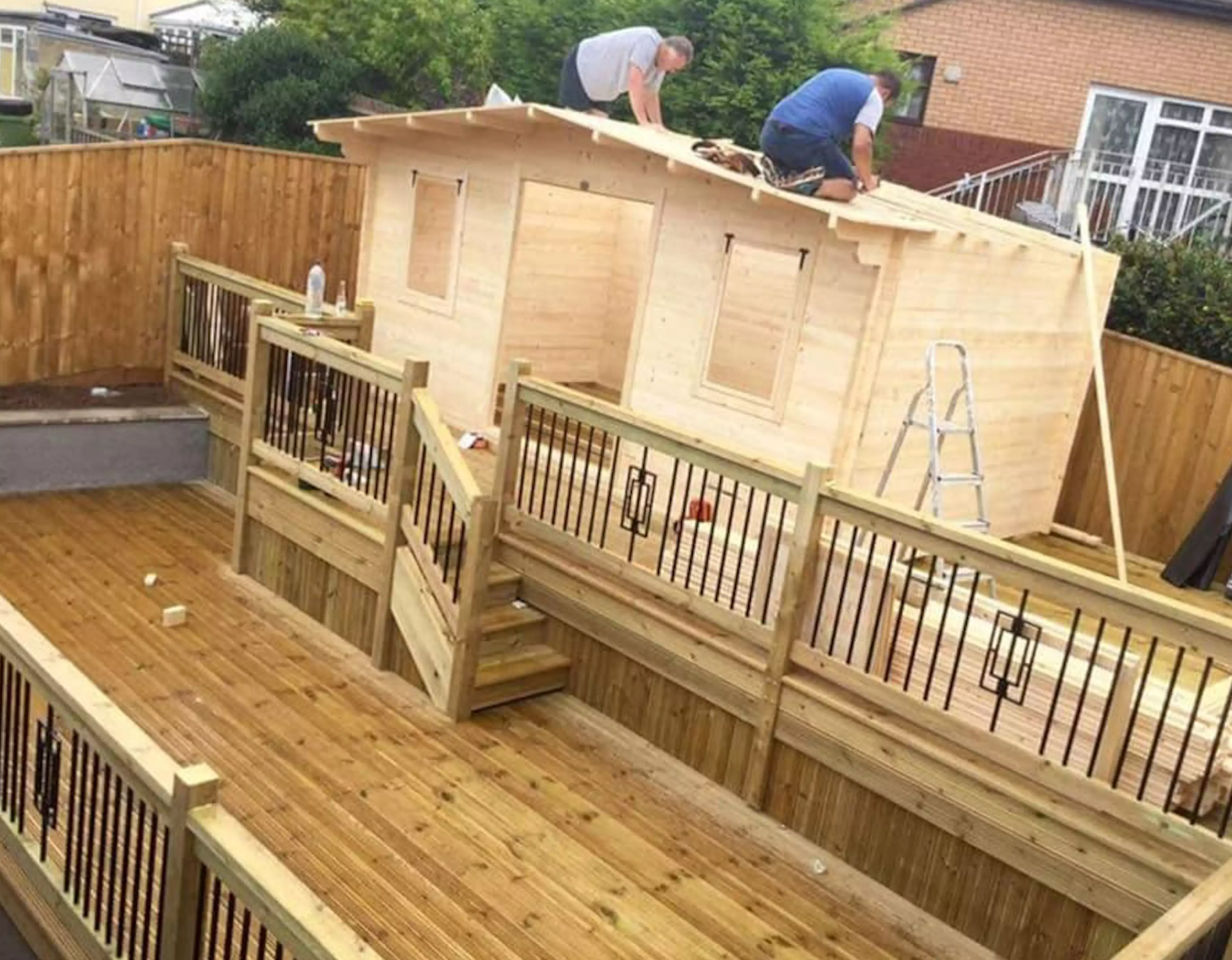 The back garden boozer took five months to build and cost just over £4,000 (