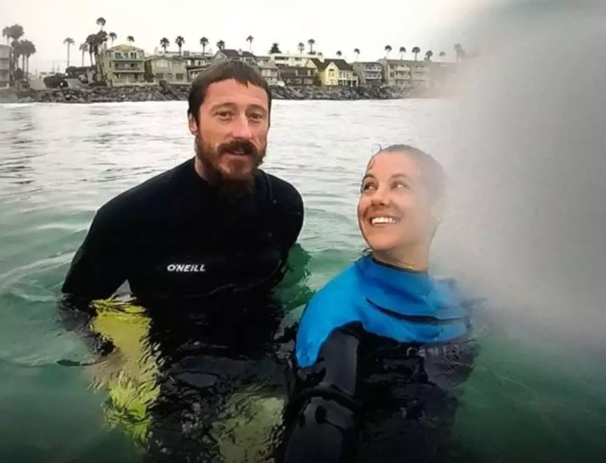 The couple were swimming off the coast of California when the attack happened.