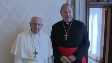 Cardinal George Pell Meets With Pope Francis At The Vatican For Private Meeting
