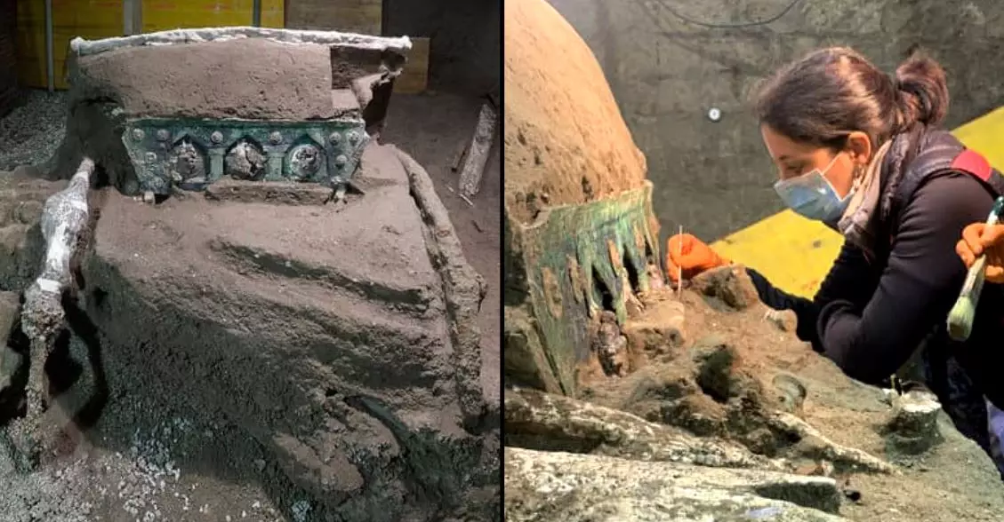 Roman Chariot Unearthed In Pompeii Nearly 2,000 Years After City Was Buried