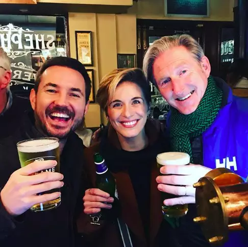 The cast of Line of Duty enjoying a beer "off-duty" '