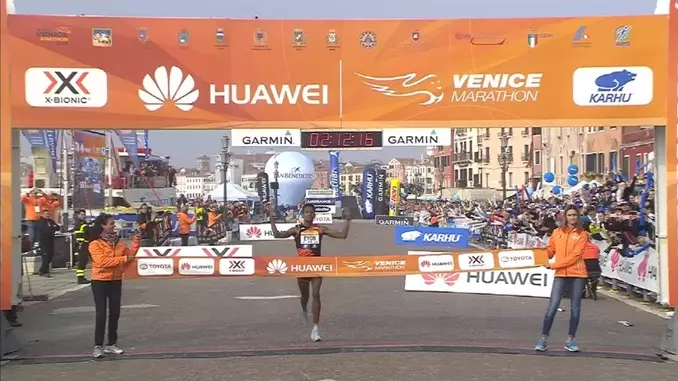 Unknown Runner Eyob Faniel Wins Venice Marathon After Favourite Taken Wrong Way By Guide Motorcycle