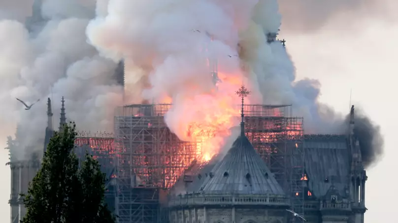 Mum Takes Selfie In Front Of Notre-Dame But Doesn't Realise It's On Fire