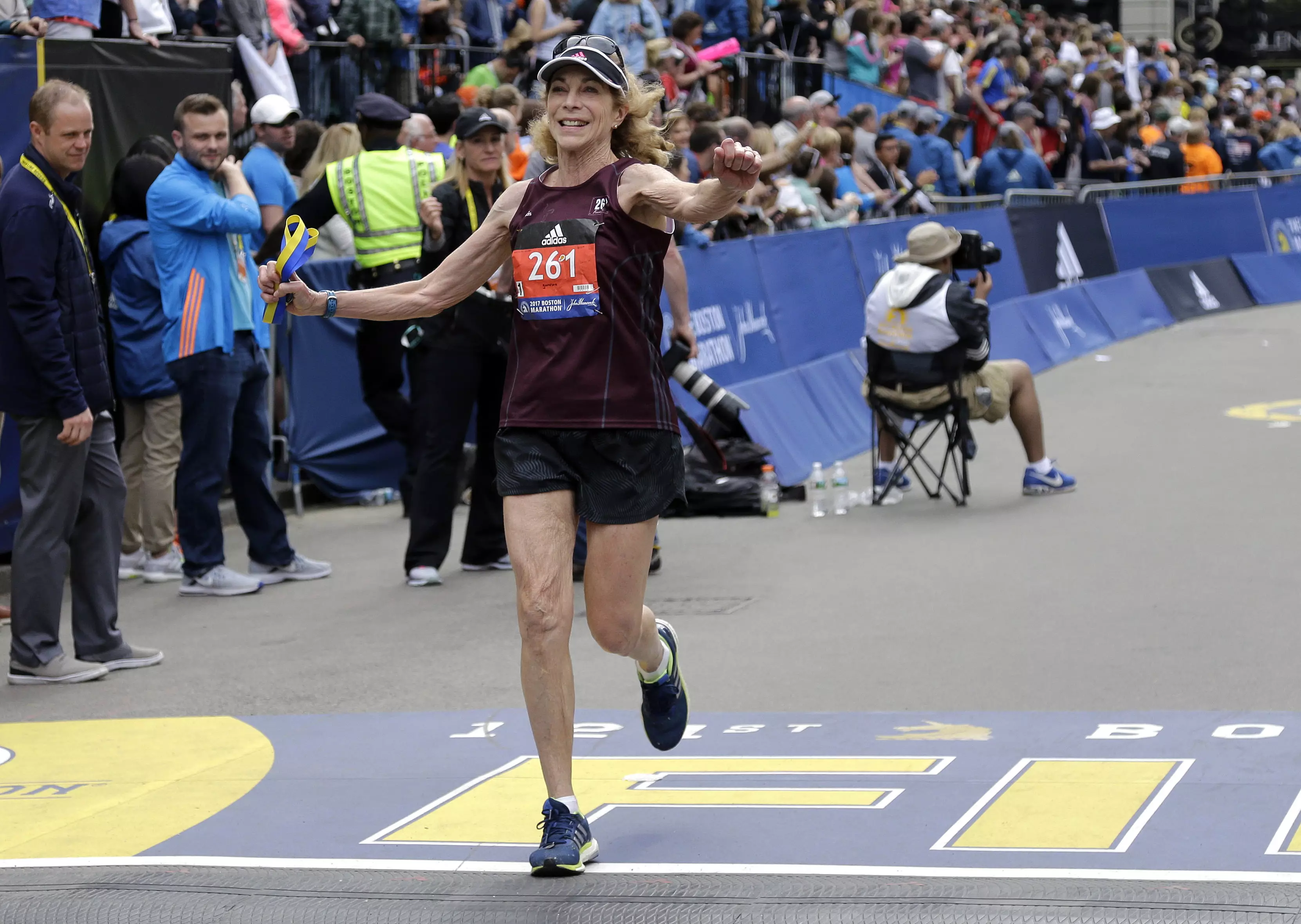 Kathrine completes the Boston Marathon again in 2017.