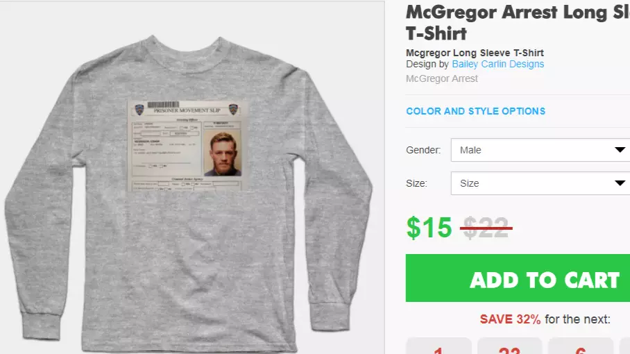 You Can Buy A Bunch Of Merch Bearing Conor McGregor's Mugshot