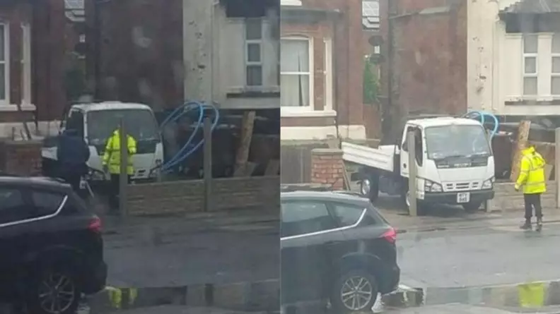 Workers Trap Their Van On Driveway After Building Fence Around It