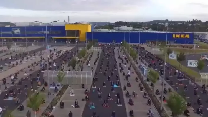 Hundreds Of Muslim Worshippers Gather In Ikea Car Park For Eid Prayers