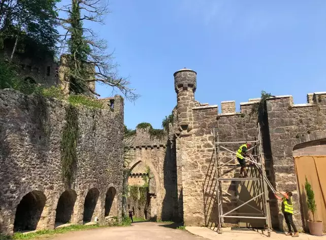 The series is set in a Welsh castle (