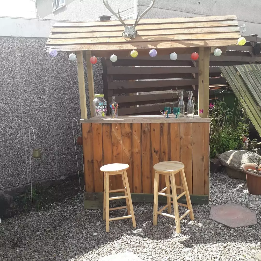 Glasgow-based Stephen Robertson's garden Tiki Hut is now open for drinks (
