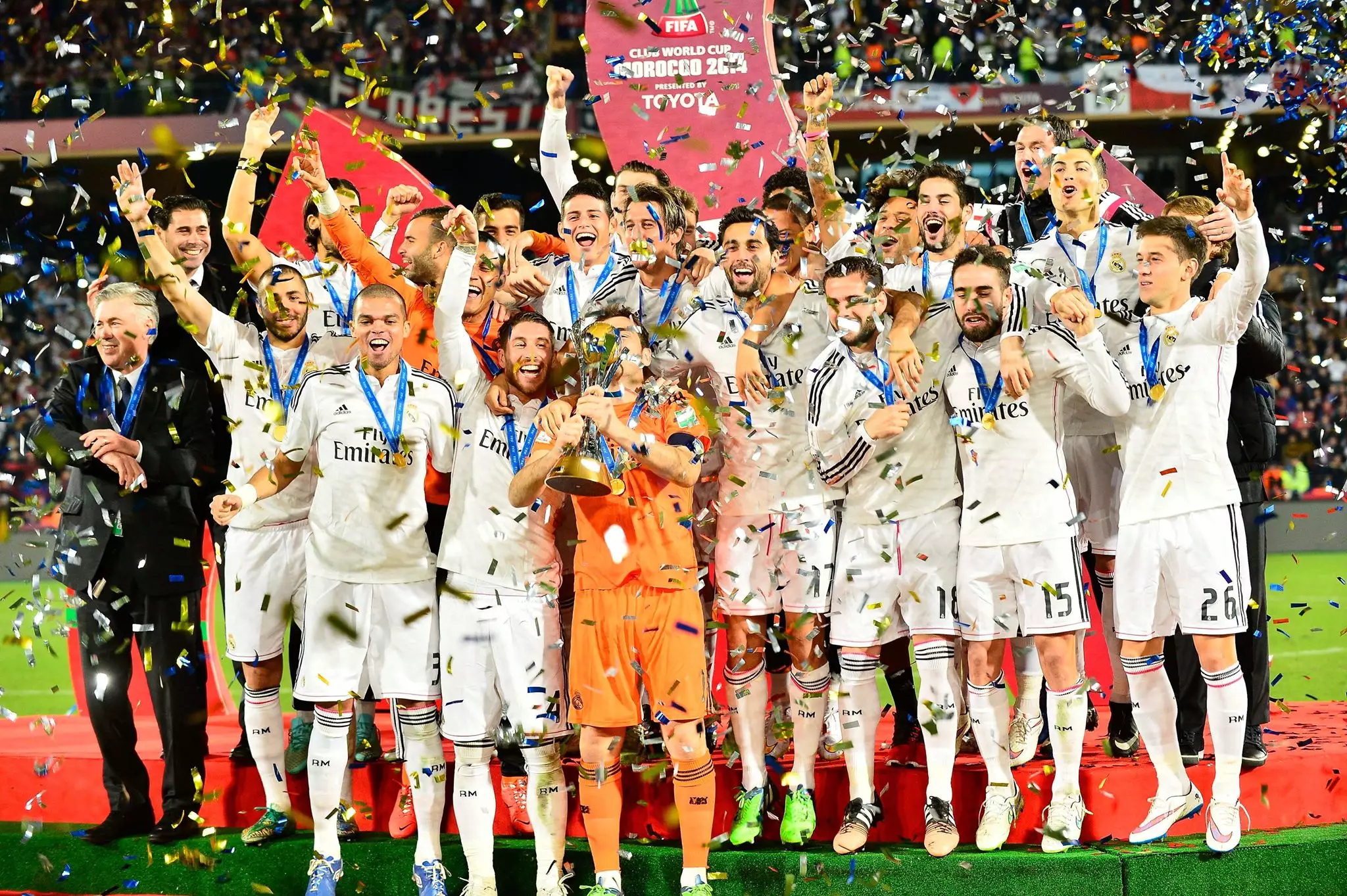 Real Madrid with their World Club Cup. Image: PA Images
