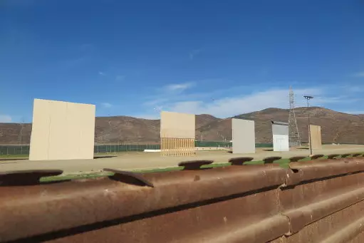 Prototypes of the border wall built last year.