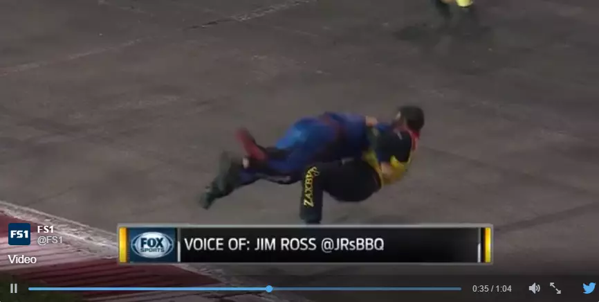 WATCH: Jim Ross Commentates Over NASCAR Fight