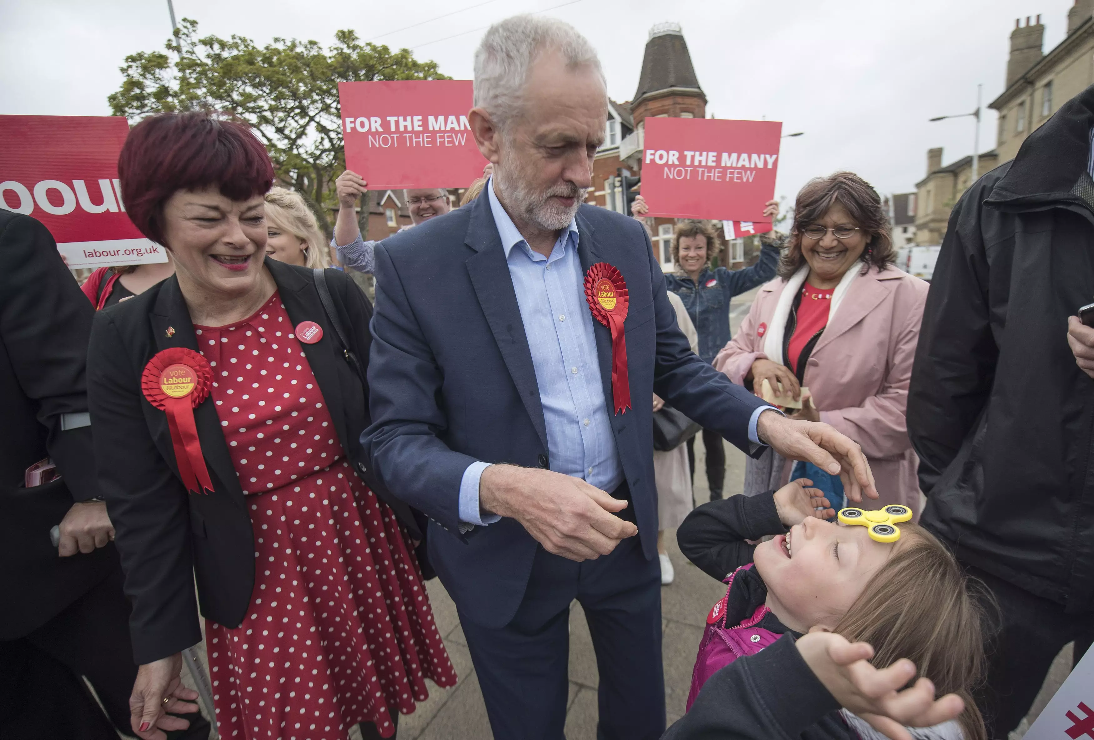 Jeremy Corbyn with fidget spinner