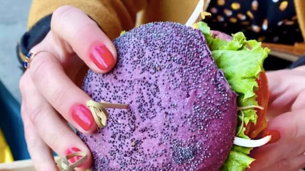 People Are Kicking Off Over This Broccoli 'Burger' With A Purple Bun