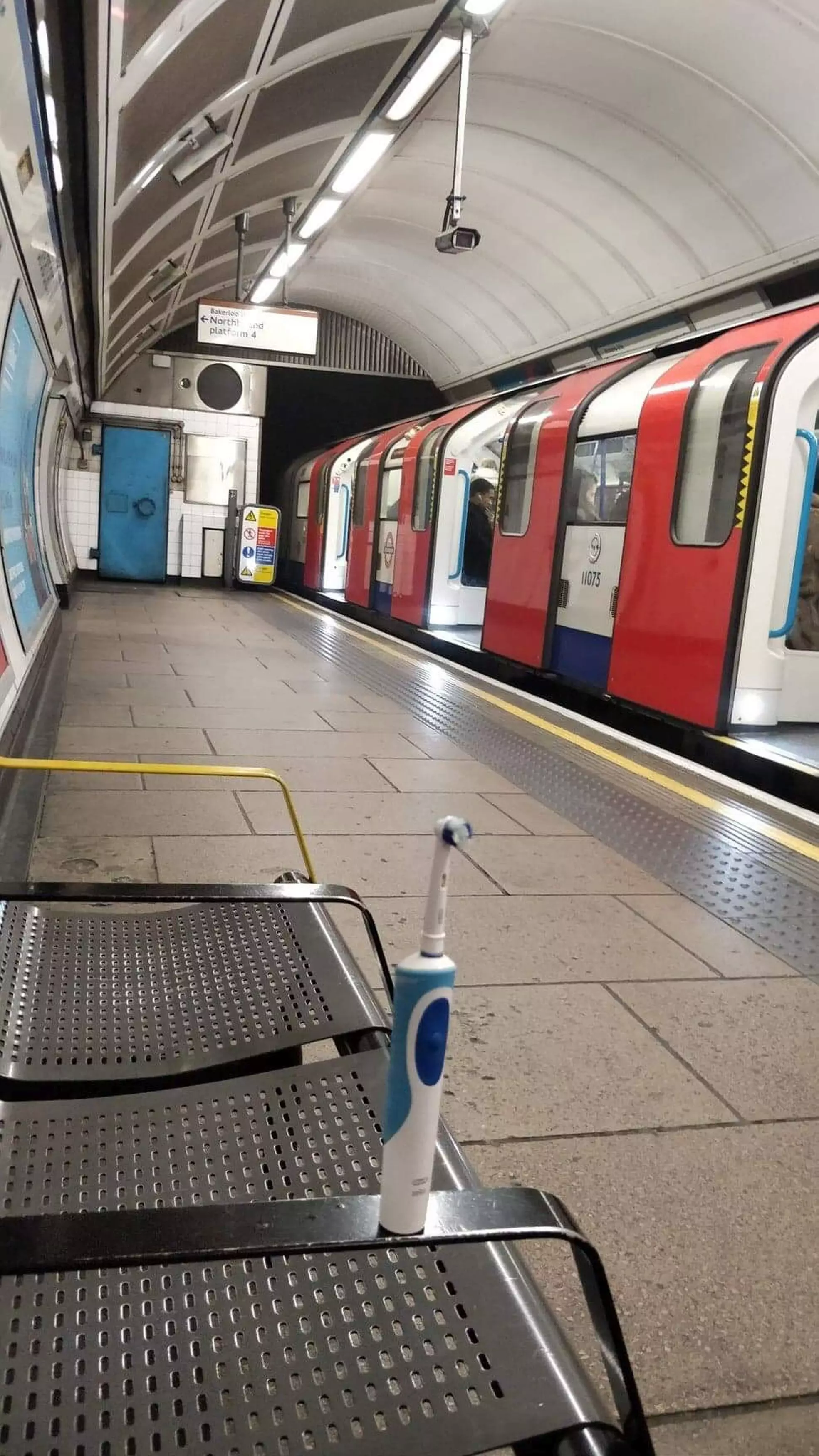 The toothbrush waiting for the tube in London.