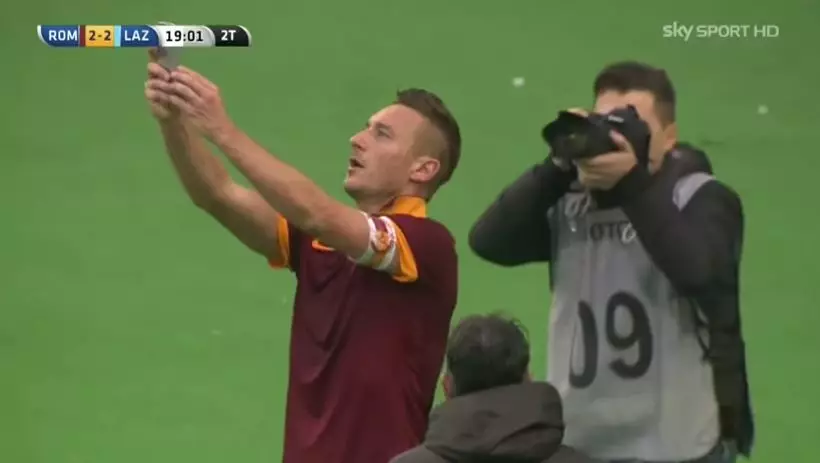 Remembering The Time Francesco Totti Celebrated A Rome Derby Goal With A Selfie