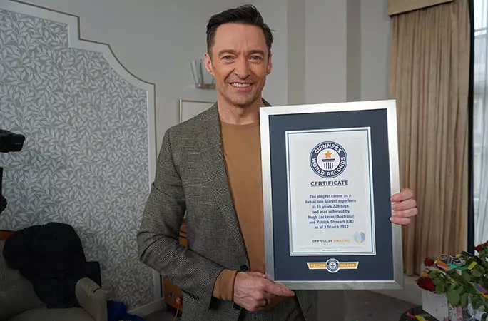 Hugh Jackman has been awarded with a Guinness World Record.
