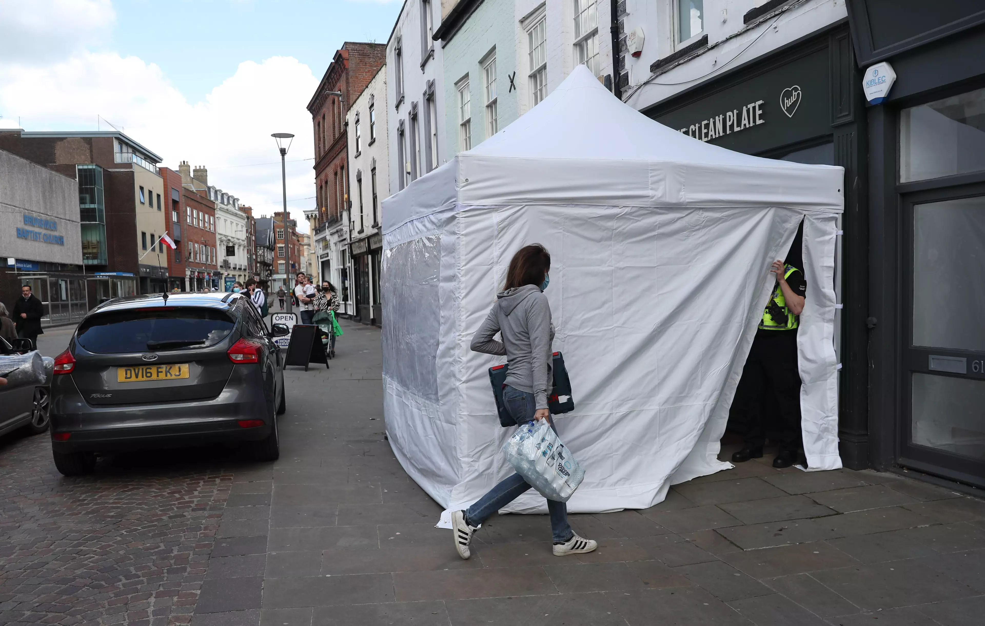 Police searching for Mary's remains at a café in Gloucester (