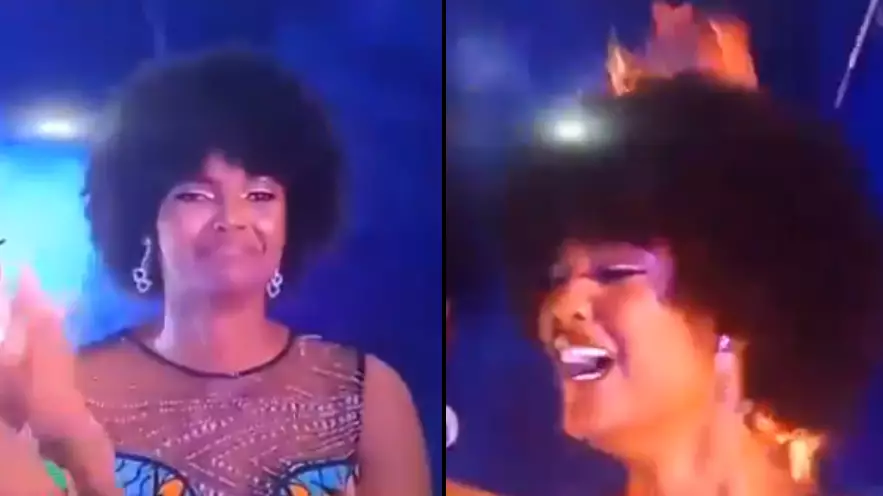 Miss Africa 2018 Winner's Hair Catches Fire During Firework Celebration