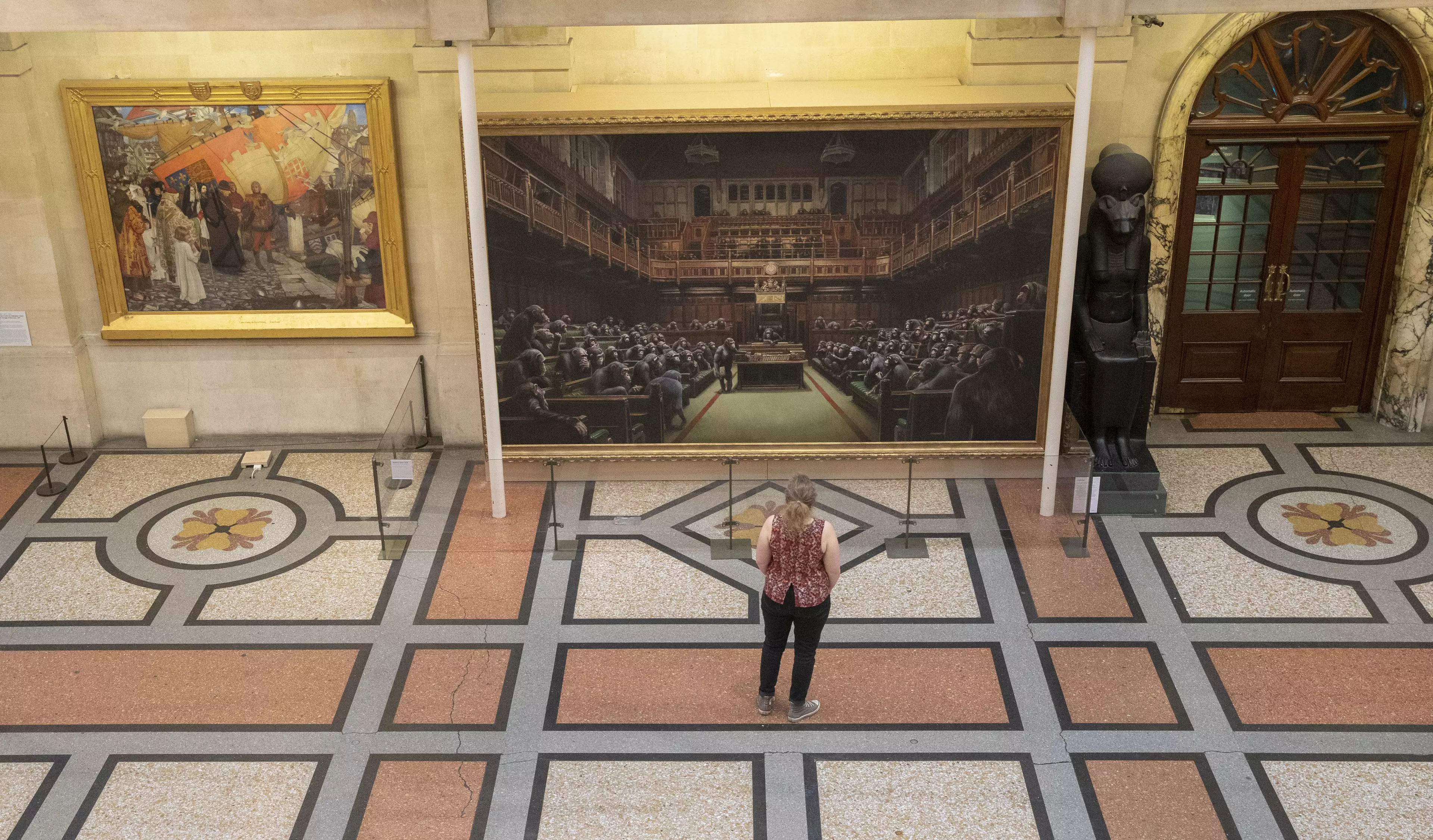 Banksy's take on the House of Commons, with all the MPs replaced with chimps.