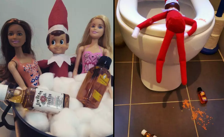 Some Parents Are Really Upping Their Elf On The Shelf Game 