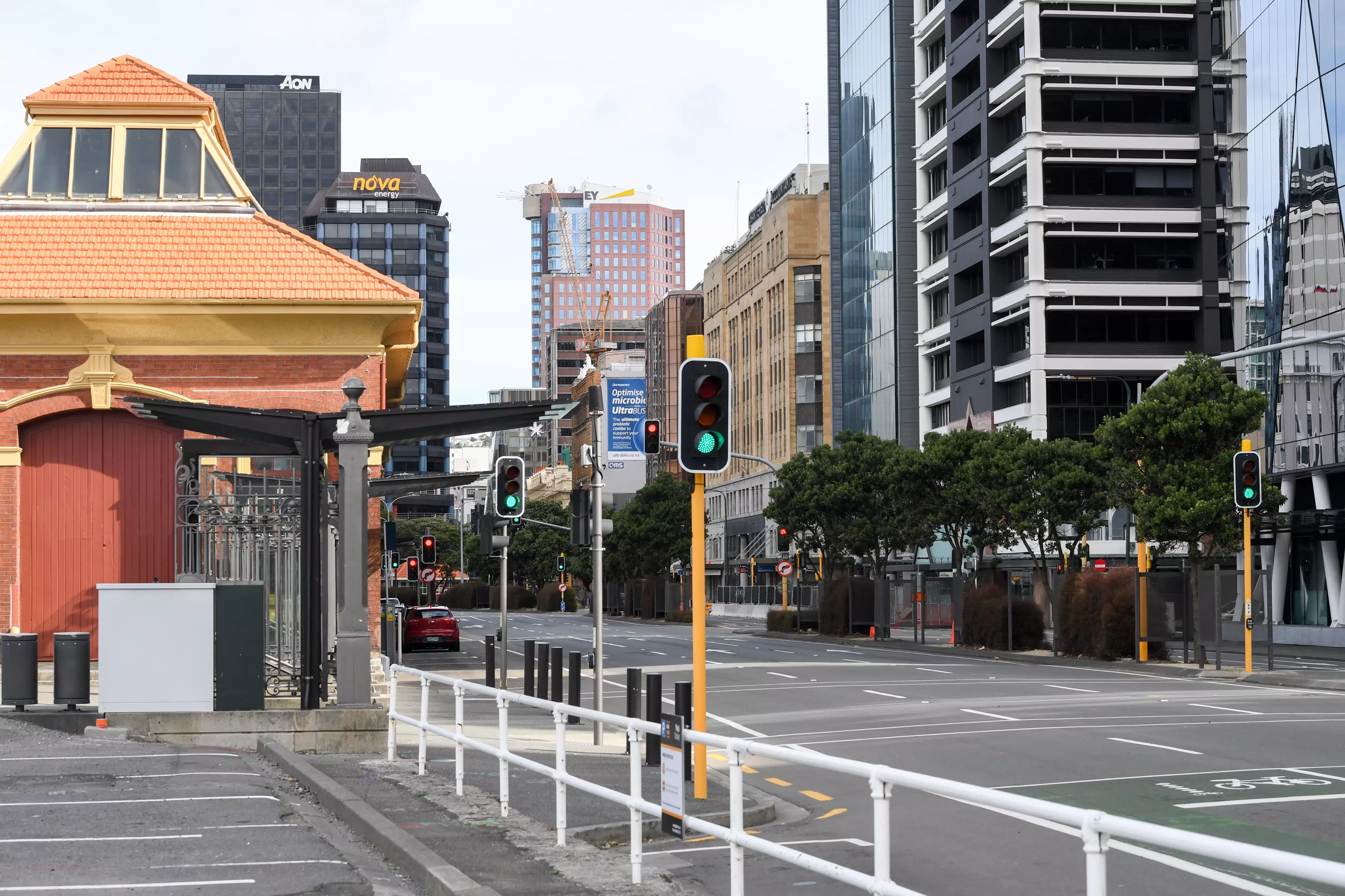 The streets of Wellington are empty due to lockdown.