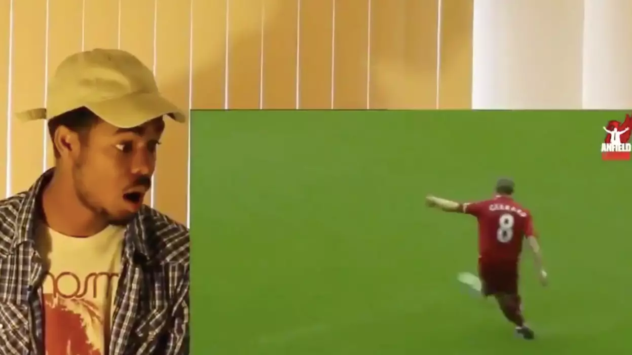 American YouTuber Watches Steven Gerrard's Best Goals And His Reaction Is Incredible