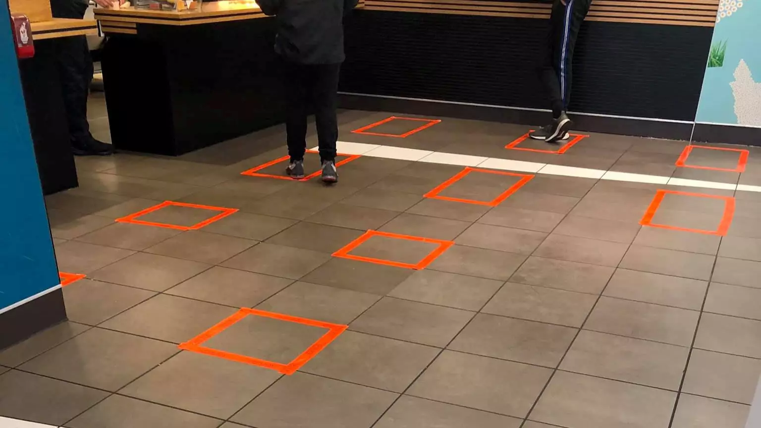 McDonald's Store Marks Out Where Customers Should Stand To Socially Distance Themselves From Others