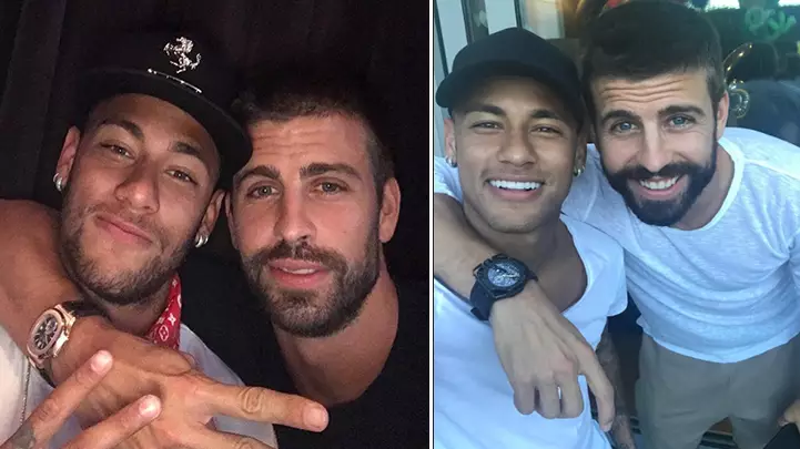 Neymar Perfectly Trolls Gerard Pique As Pair Are Reunited 