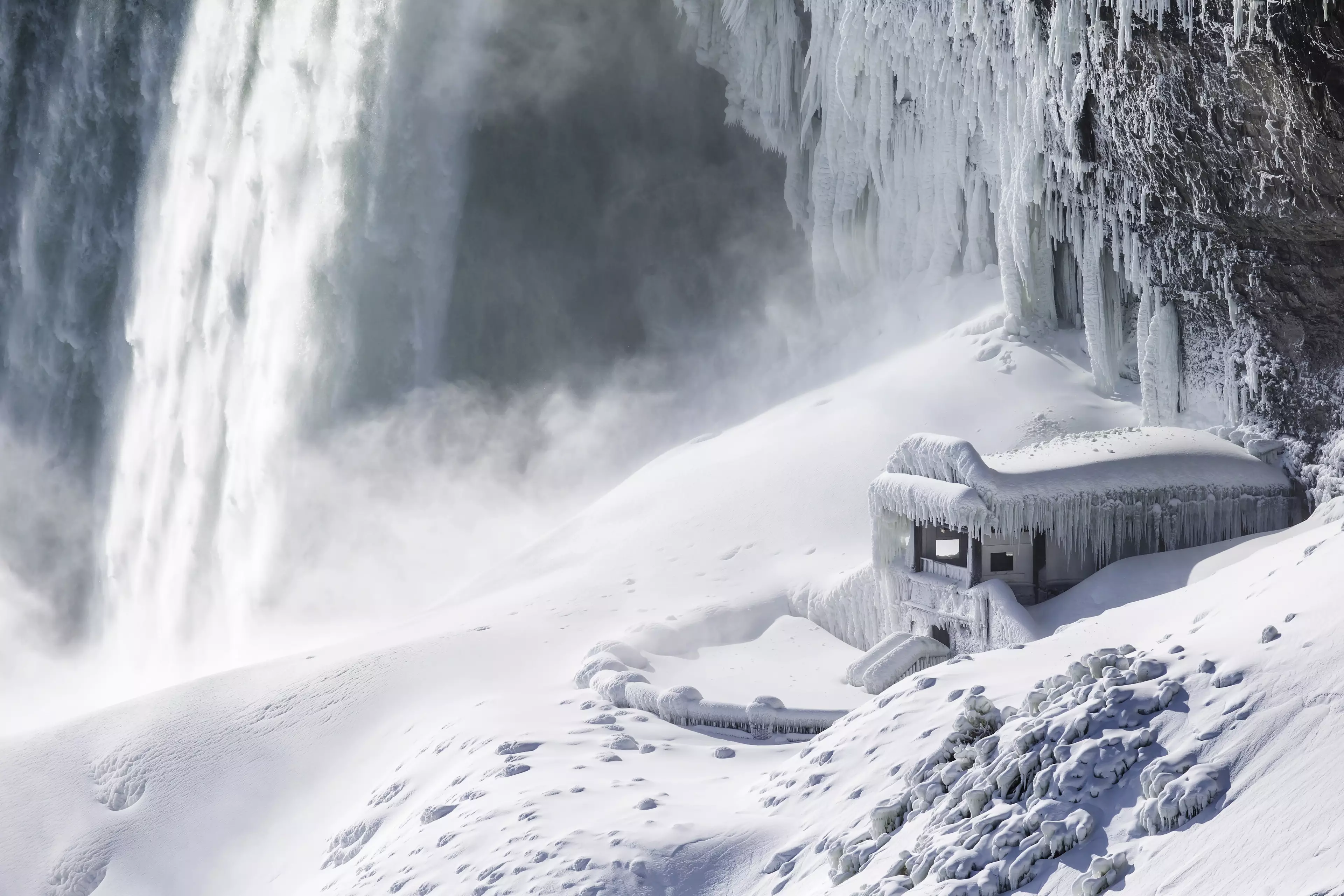 Niagara Falls hasn't been as cold as some places, but cold enough.