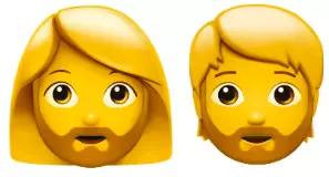 Beards will be available on male and female presenting emojis (
